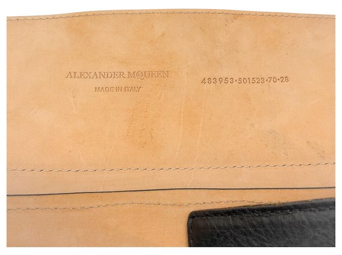Alexander McQueen Black Leather Structured Corset Belt with Embroidery - view 8
