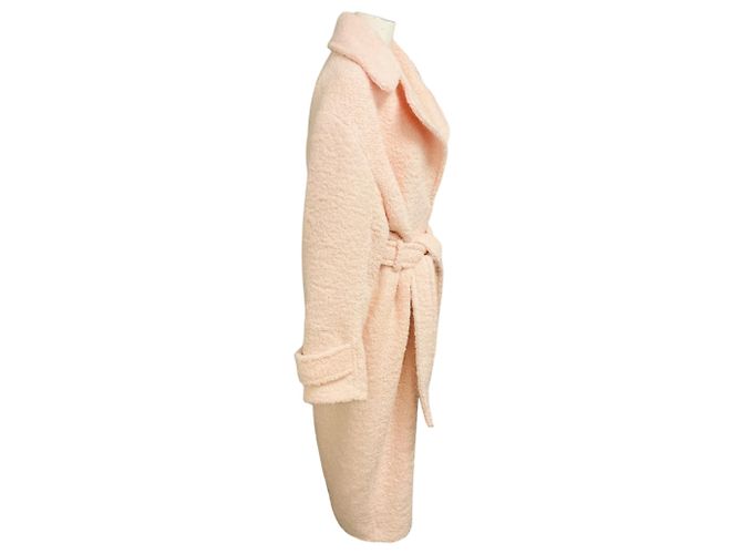 Acne Studios Einreihiger Bouclé-Mantel mit Gürtel in Powder Pink - Ansicht 2