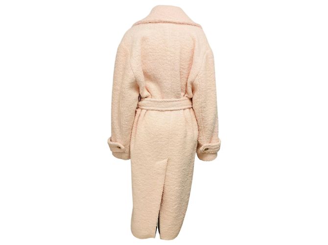 Acne Studios Einreihiger Bouclé-Mantel mit Gürtel in Powder Pink - Ansicht 3