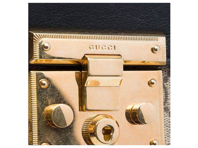 Borsa a tracolla Gucci GG Supreme Web Padlock Beige - vista 6