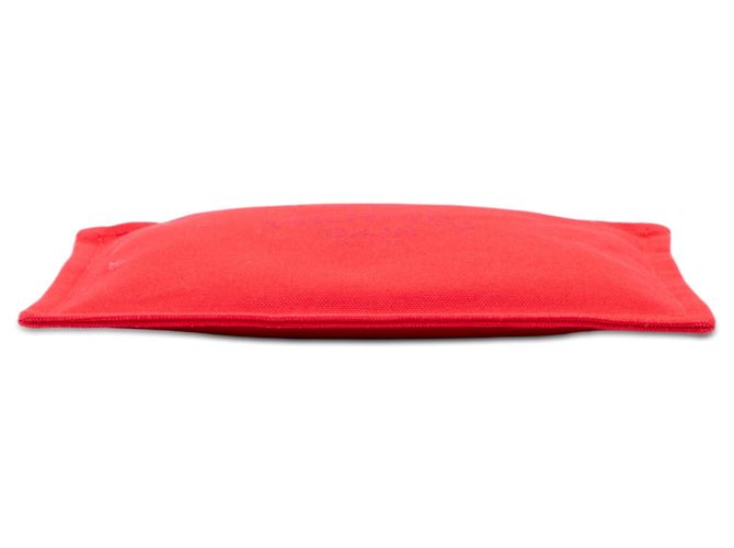 Pouch piatta Hermès Toile Bain Yachting PM rossa Rosso - vista 3