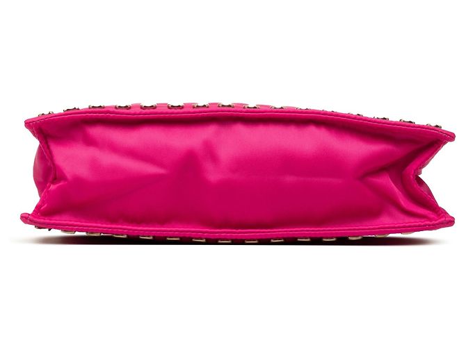 Borsa a tracolla Prada Tessuto Studded Etiquette Rosa - vista 3