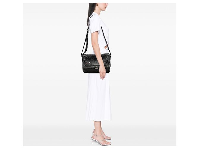 Borsa a tracolla Gucci Guccissima Web nera Nero - vista 6