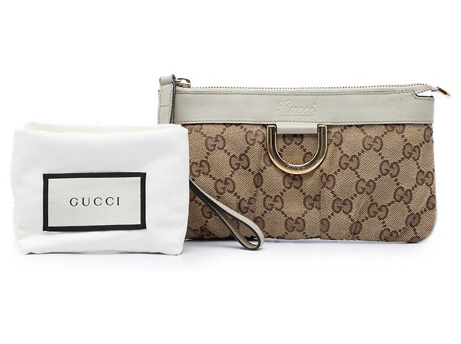 Bolsa de pulso Gucci GG Canvas Abbey D Ring Bege - vista 6