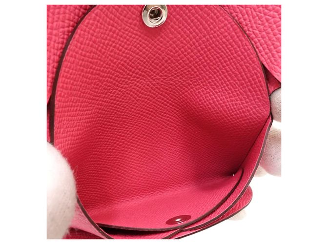 Hermès Calvi Duo Kartenetui aus Epsom in Rosa Pink - Ansicht 5
