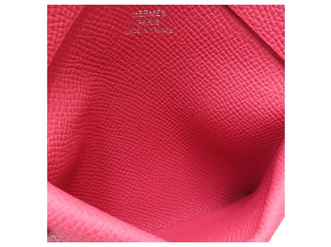 Hermès Calvi Duo Kartenetui aus Epsom in Rosa Pink - Ansicht 7