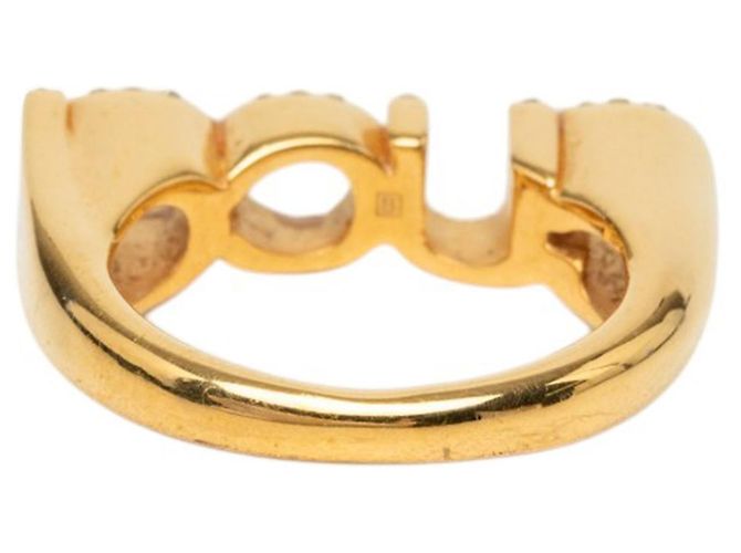 Gucci vergoldeter Ring mit Strass-Logo S Golden - Ansicht 3