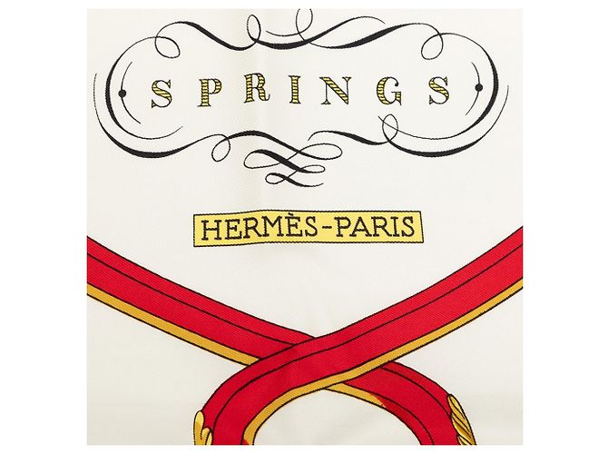 Hermès Springs Seidentuch Weiß 90 Scarves - Ansicht 7