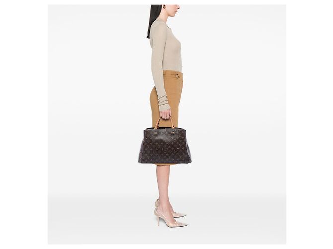 Borsa Satchel Louis Vuitton Monogram Montaigne GM Marrone - vista 6