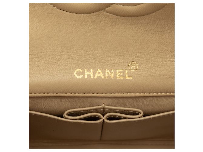 Borsa a tracolla Chanel Mini Rectangular CC Quilted Lambskin Full Single Flap Beige - vista 5
