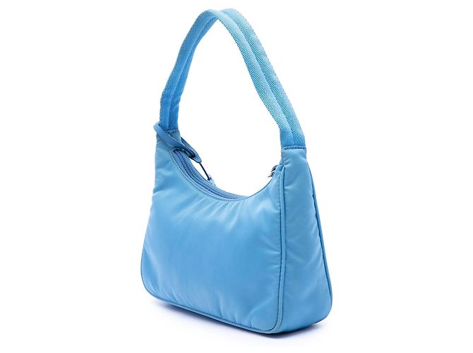 Borsa a tracolla Prada Mini Tessuto Re Edition 2000 Blu - vista 2