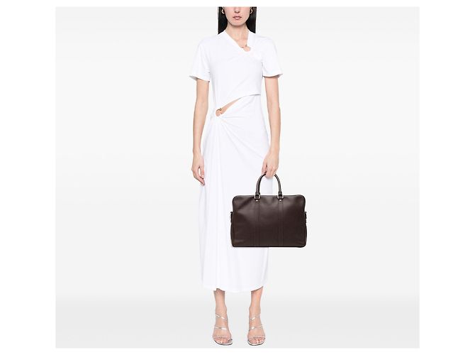 Borsa Business Louis Vuitton Taiga Porte Documents Voyage PM Marrone - vista 6