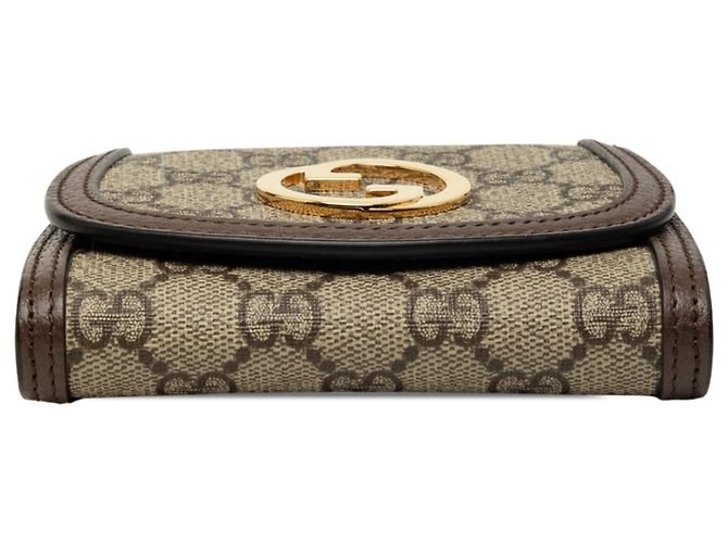 Borsa a tracolla Gucci Medium GG Supreme Blondie Wallet on Chain Beige - vista 3