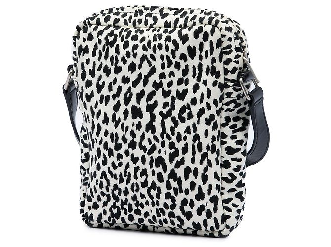 Borsa Messenger Sid in tela con stampa leopardata bianca Saint Laurent Bianco - vista 2