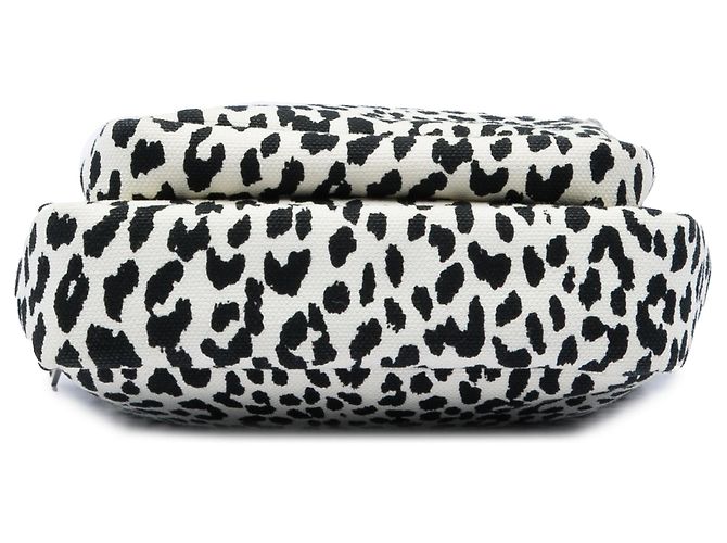 Borsa Messenger Sid in tela con stampa leopardata bianca Saint Laurent Bianco - vista 3