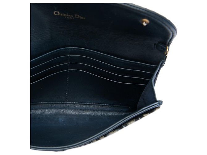 Borsa a tracolla Dior Oblique Canvas Saddle Wallet On Chain Blu - vista 4