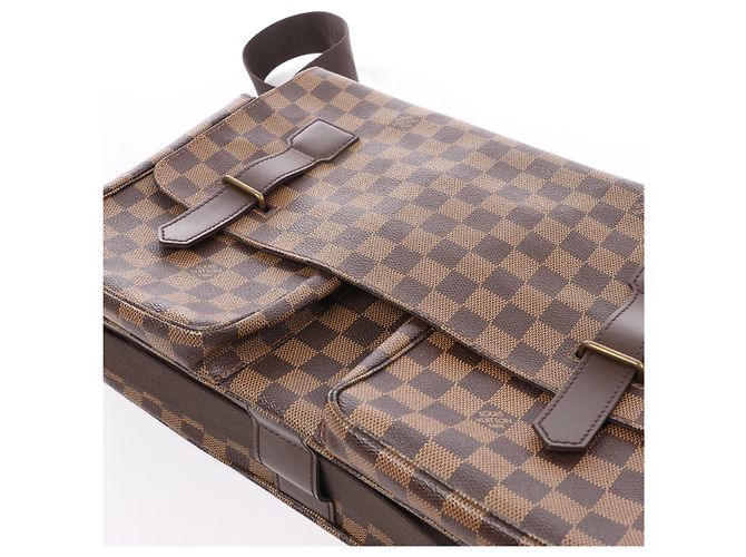 Borsa a tracolla Louis Vuitton Broadway Damier Ebene in marrone N42270 Rosso - vista 9