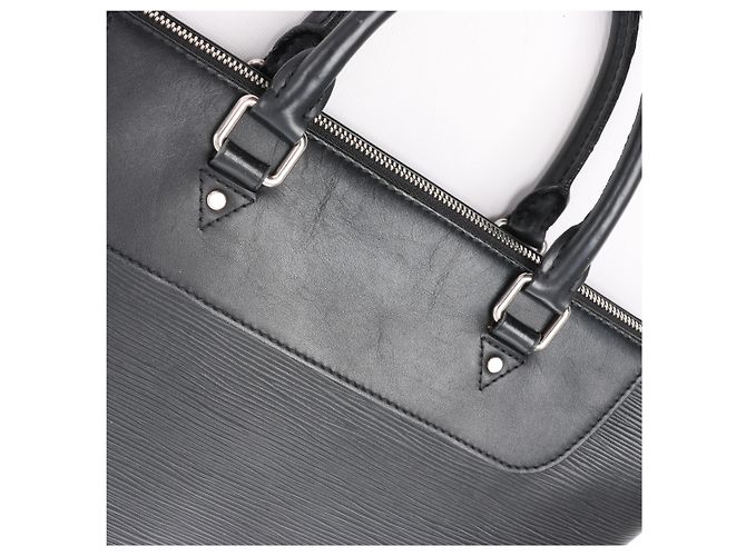 Borsa a mano Louis Vuitton Porto Documan Jules in pelle Epi Nero M50163 - vista 13