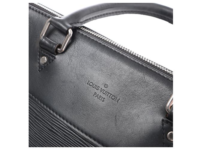 Borsa a mano Louis Vuitton Porto Documan Jules in pelle Epi Nero M50163 - vista 5