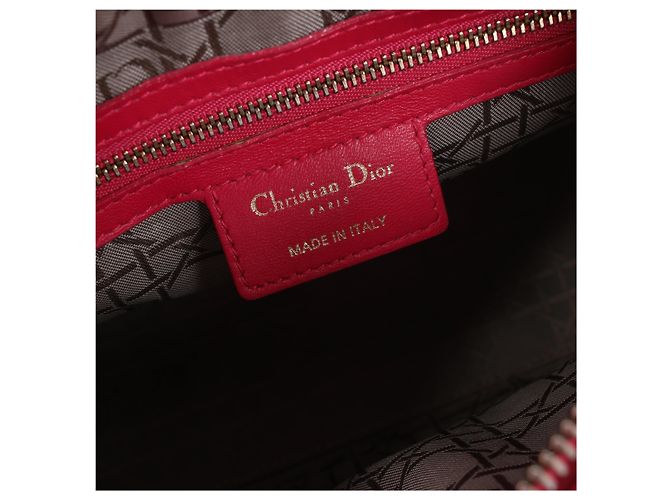 Borsa 2Way Lady Dior Medium in pelle Cannage di Christian Dior in Rosa Grigio - vista 11
