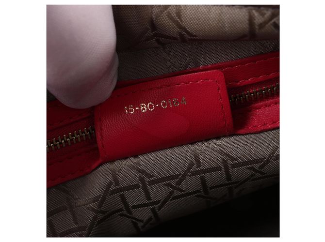 Borsa 2Way Lady Dior Medium in pelle Cannage di Christian Dior in Rosa Grigio - vista 12