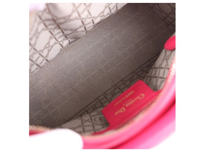 Borsa 2Way Lady Dior Medium in pelle Cannage di Christian Dior in Rosa Grigio - vista 13