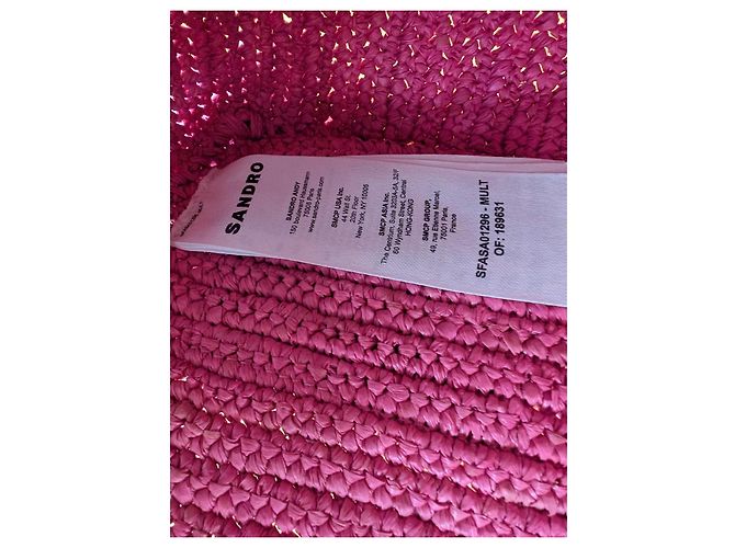 Sandro E24 The Sunset Multicolour Straw Shopper Bag Pink Multiple colors Orange - view 6