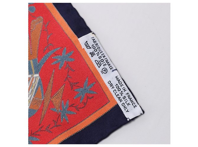 Hermès Carré 90 "Kachinas" Seidentuch in Navy Blue Marineblau - Ansicht 14