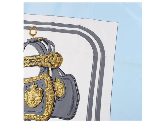 Hermès Carré 90 "BRIDES de GALA" Seidentuch in Blau - Ansicht 11