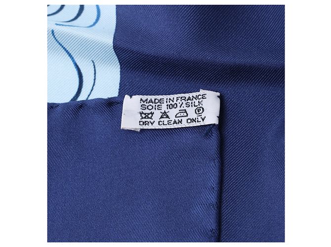 Hermès Carré 90 "THE ALFEE AUBE" Seidentuch in Navy Blue Marineblau - Ansicht 14