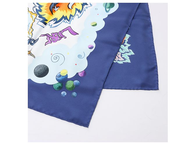 Hermès Carré 90 "THE ALFEE AUBE" Seidentuch in Navy Blue Marineblau - Ansicht 2