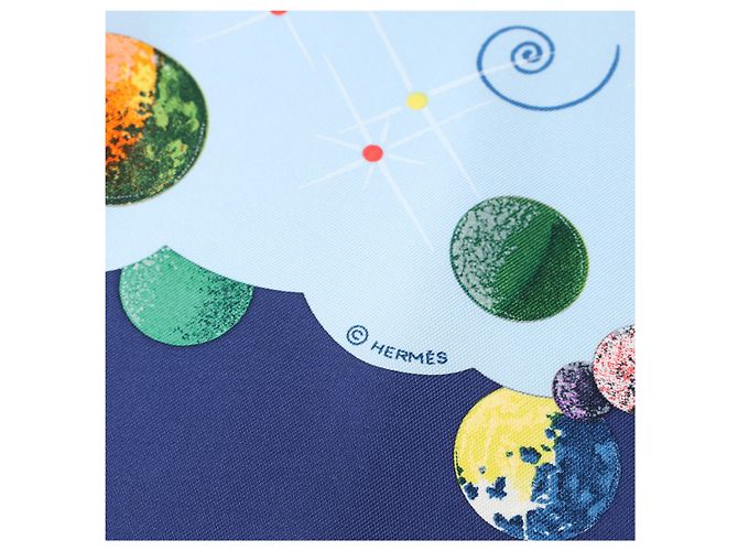 Hermès Carré 90 "THE ALFEE AUBE" Seidentuch in Navy Blue Marineblau - Ansicht 7