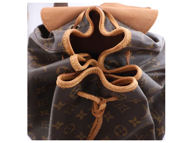 Zaino vintage Louis Vuitton Montsouris GM Monogram Canvas in marrone M51135 - vista 13