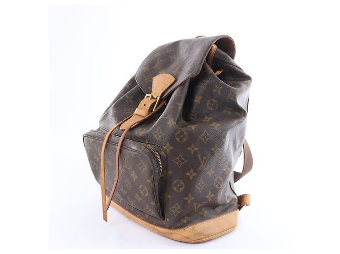Zaino vintage Louis Vuitton Montsouris GM Monogram Canvas in marrone M51135 - vista 2