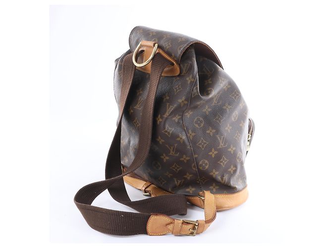 Zaino vintage Louis Vuitton Montsouris GM Monogram Canvas in marrone M51135 - vista 4