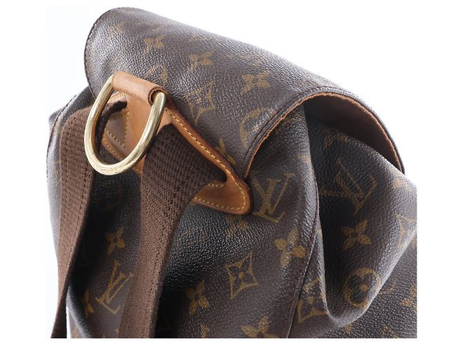 Zaino vintage Louis Vuitton Montsouris GM Monogram Canvas in marrone M51135 - vista 5