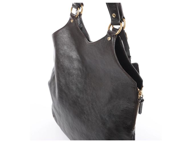 Autre Marque Borsa a tracolla Tribute Large in pelle Saint Laurent Paris, Marrone - vista 4
