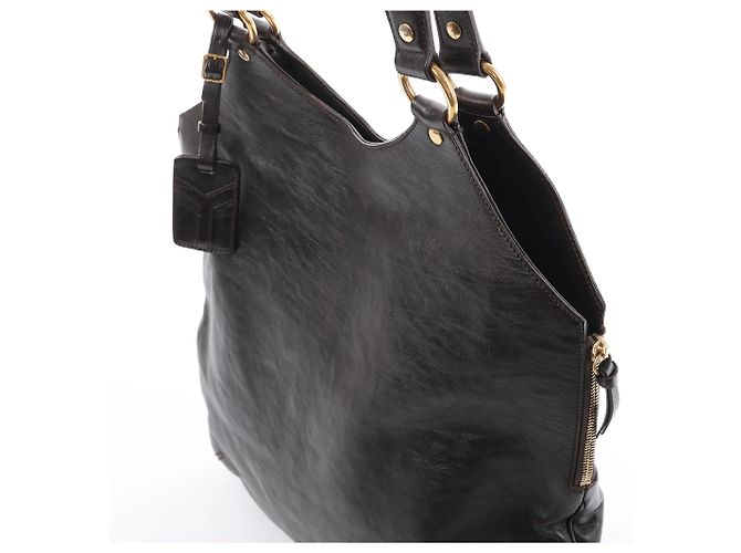 Autre Marque Borsa a tracolla Tribute Large in pelle Saint Laurent Paris, Marrone - vista 5