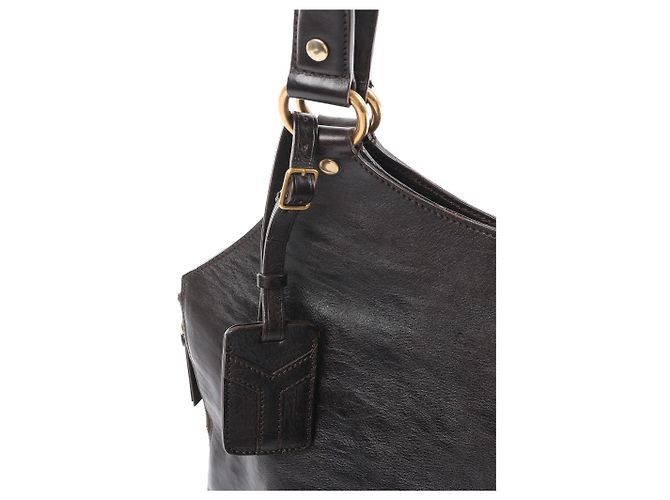 Autre Marque Borsa a tracolla Tribute Large in pelle Saint Laurent Paris, Marrone - vista 6
