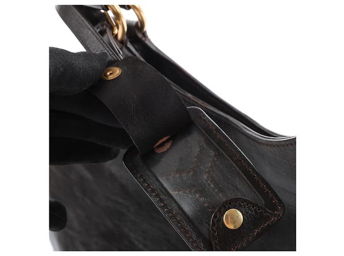 Autre Marque Borsa a tracolla Tribute Large in pelle Saint Laurent Paris, Marrone - vista 7