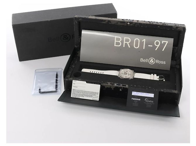 Orologio Bell & Ross BR01-97SD 018 SS & Rubber AT con quadrante White Shell Bianco - vista 11