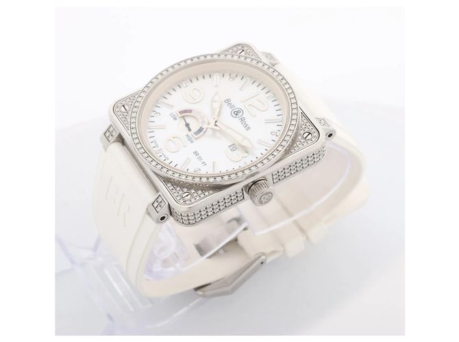 Orologio Bell & Ross BR01-97SD 018 SS & Rubber AT con quadrante White Shell Bianco - vista 3