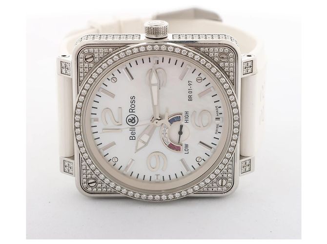 Orologio Bell & Ross BR01-97SD 018 SS & Rubber AT con quadrante White Shell Bianco - vista 4