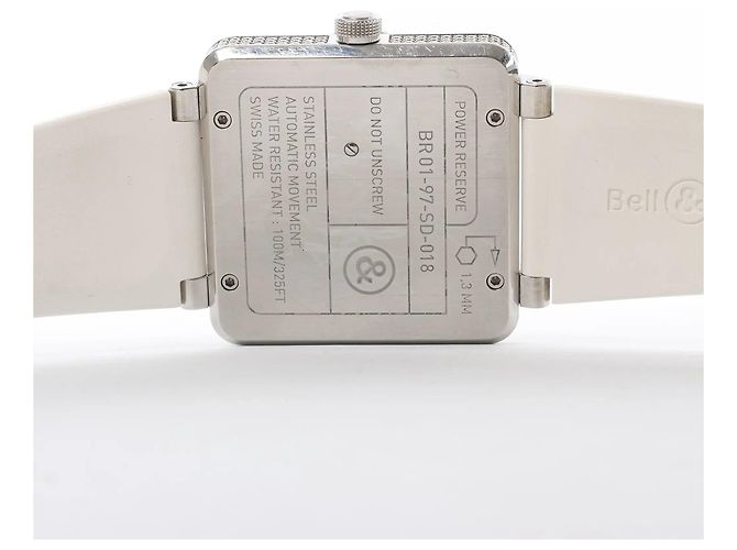 Orologio Bell & Ross BR01-97SD 018 SS & Rubber AT con quadrante White Shell Bianco - vista 9