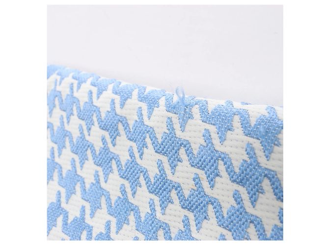 Christian Dior Houndstooth-Baumwollhose mit Gürtel in Blau, Größe FR 38 - Ansicht 12