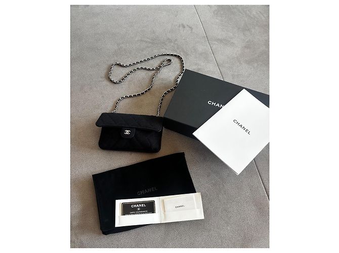 Chanel Borsa a tracolla in tessuto trapuntato nero - vista 4