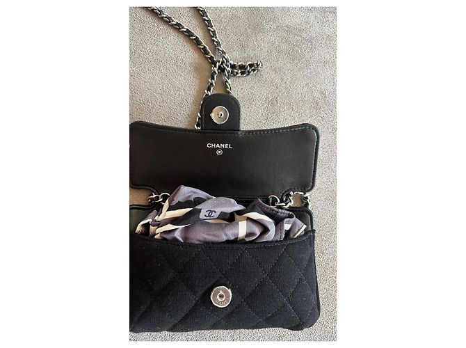 Chanel Borsa a tracolla in tessuto trapuntato nero - vista 5