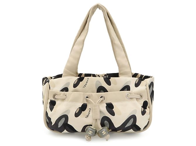 Borsa a tracolla e tote in tela Chanel Marrone Nero Crudo - vista 2