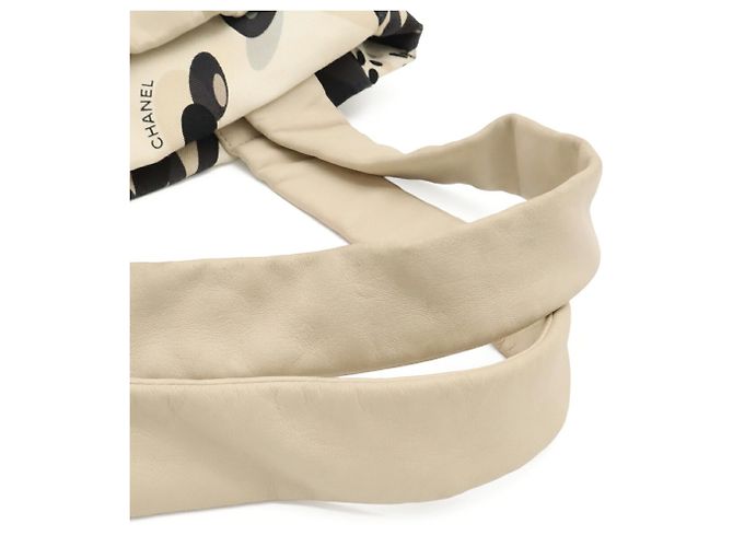Borsa a tracolla e tote in tela Chanel Marrone Nero Crudo - vista 5