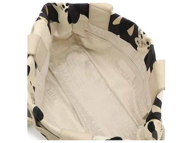 Borsa a tracolla e tote in tela Chanel Marrone Nero Crudo - vista 6